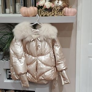 Beautiful, Woman, Natural Fox Fur Parka